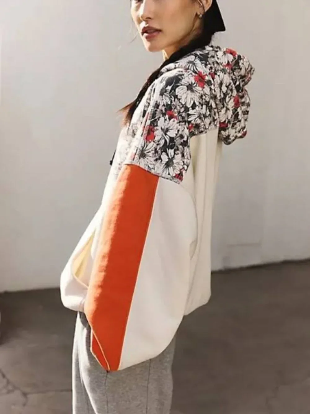 Free People Final Call Buti Hoodie Floral Embroidered Print Sweatshirt Jacket L